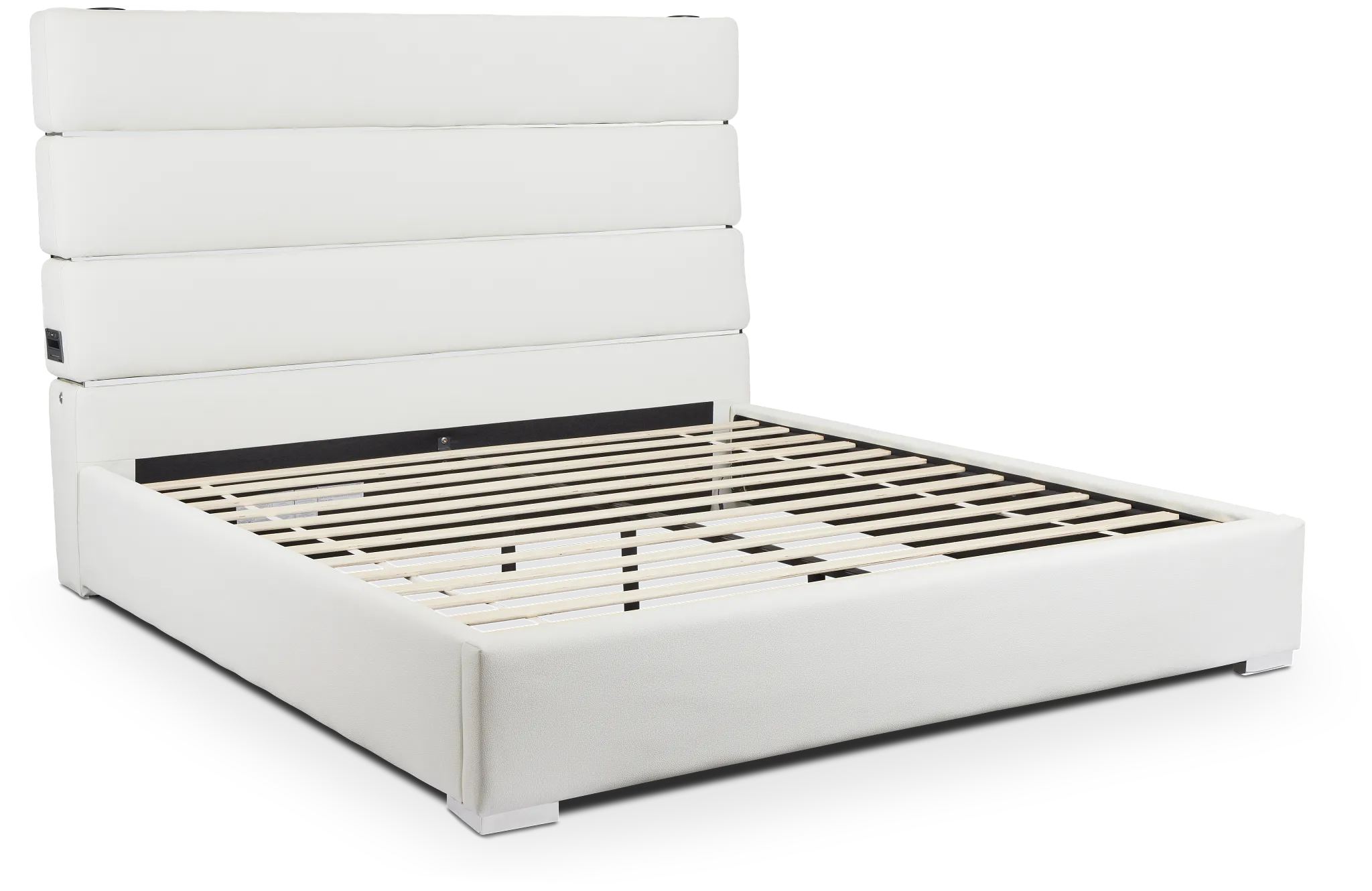 Miami White Uph Platform Bed