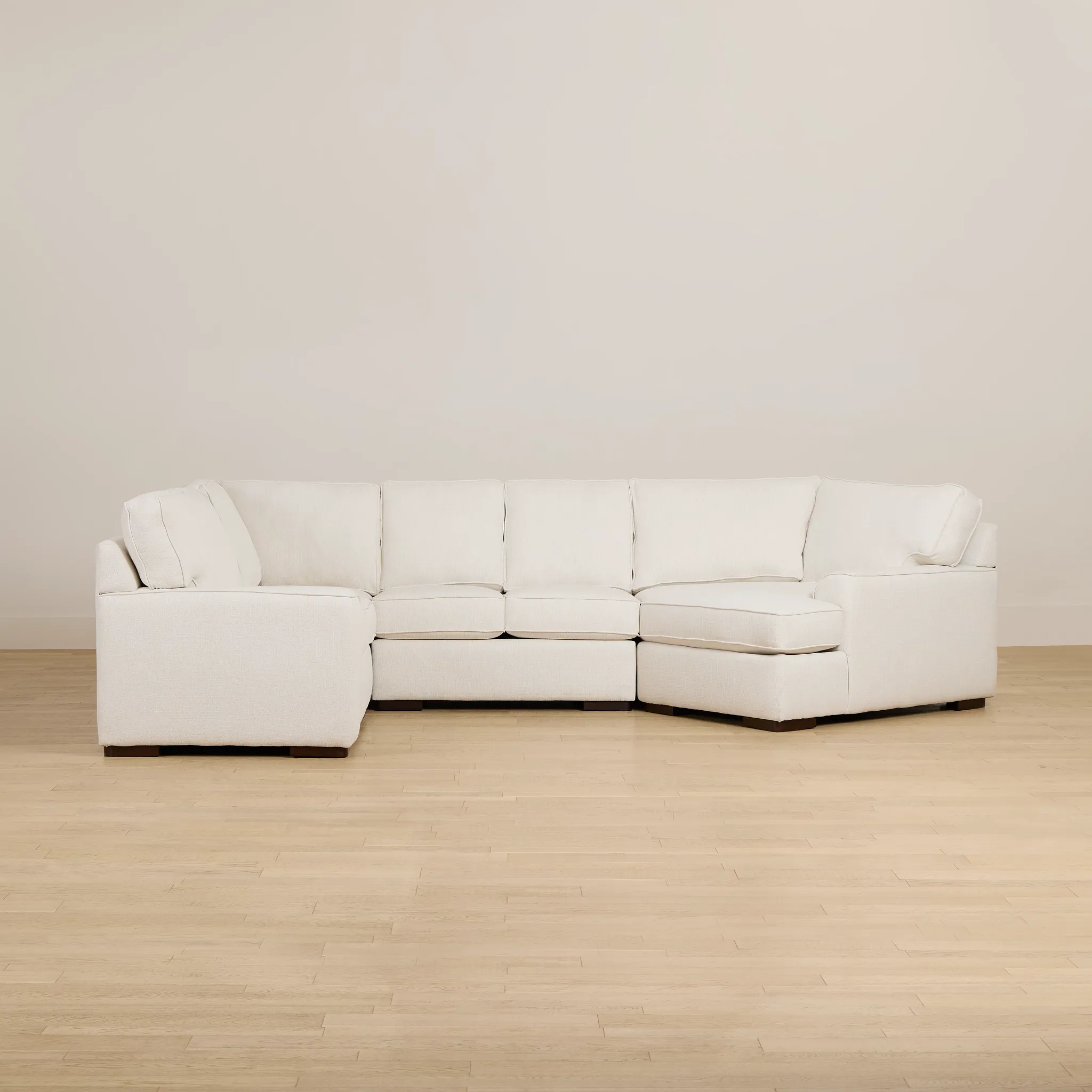 Sinclair Light Beige Fabric Medium Right Facing Cuddler Sectional