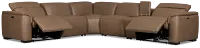 Flexsteel Brodie Dark Brown Lthr/vinyl Medium Dual Power 2-arm Reclining Sectional