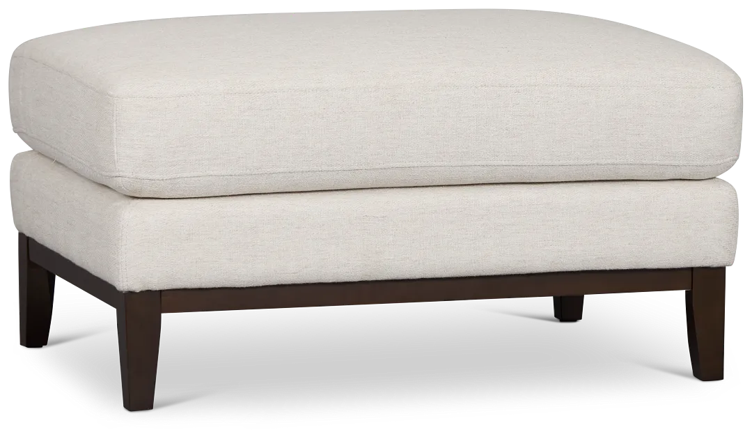 Wesley Light Beige Fabric Ottoman