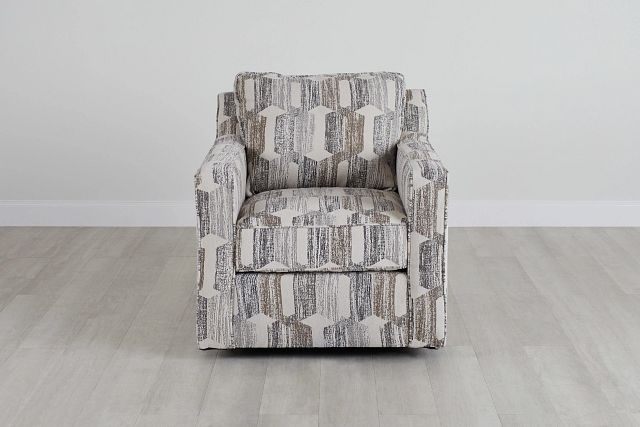 Millie Gray Fabric Swivel Accent Chair