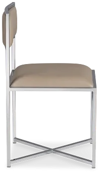 Amalfi Taupe Stnl Steel Upholstered Side Chair