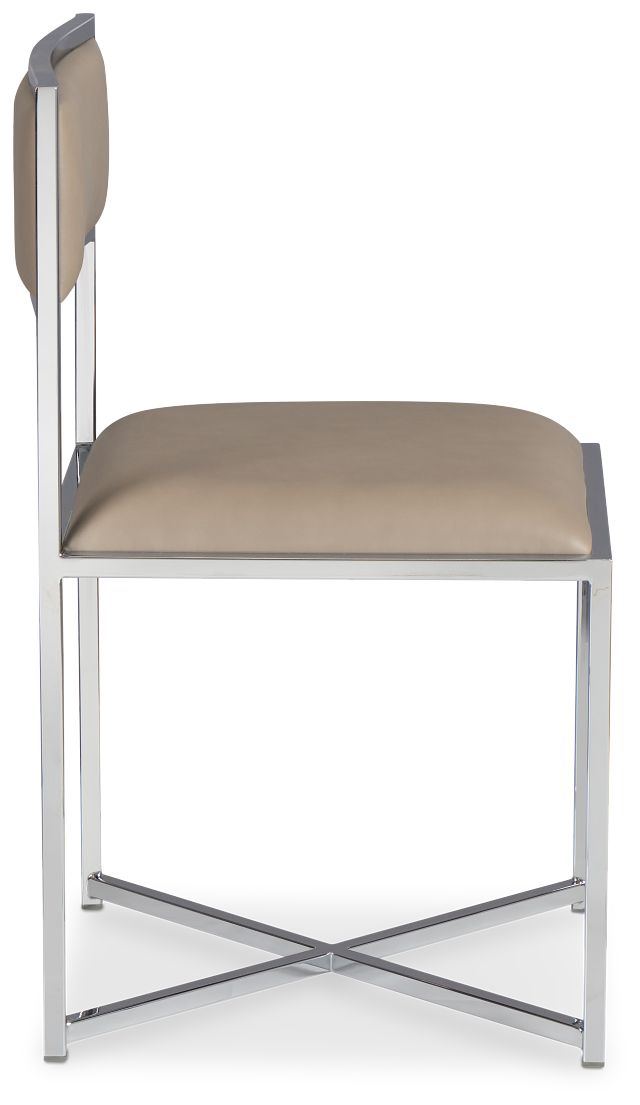 Amalfi Taupe Stnl Steel Side Chair