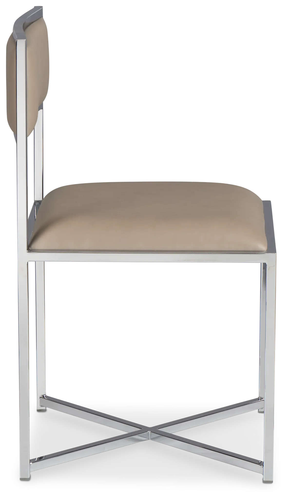 Amalfi Taupe Stnl Steel Upholstered Side Chair