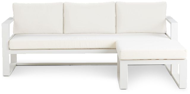Lisbon White Aluminum Chaise Sectional