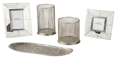 Dympna Silver Set Of 5 Tabletop Accessory Dympna Silver Set Of 5 Tabletop Accessory