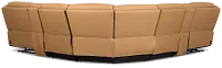 Wilder Brown Leather Large Dual Power Reclining Two-arm Sectional