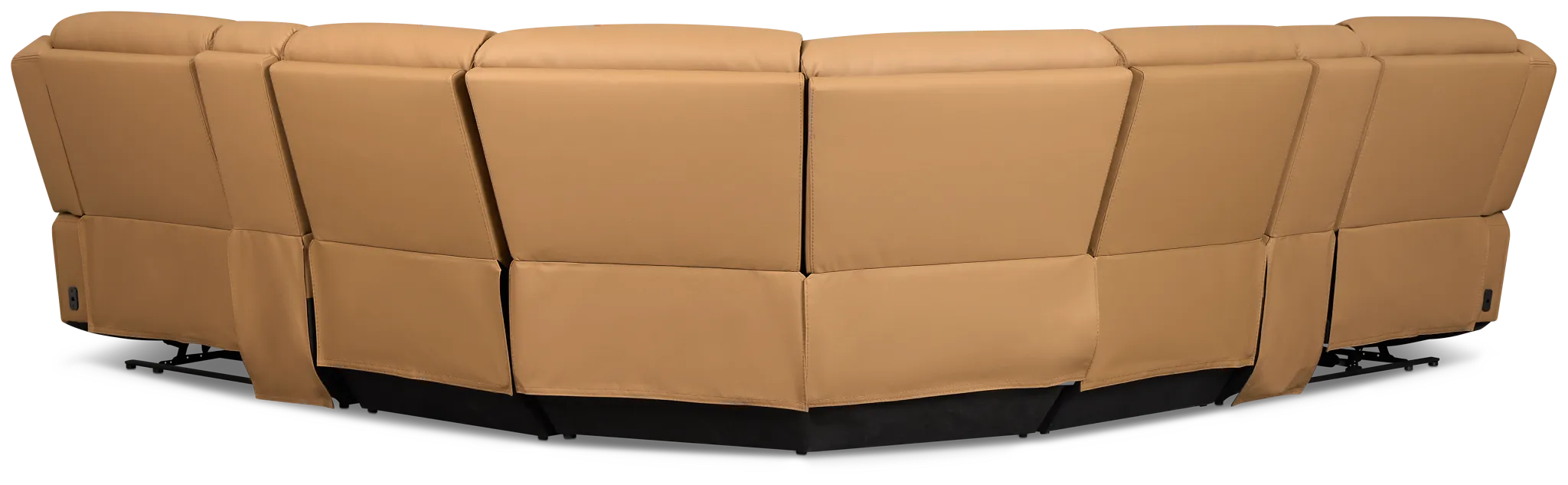 Wilder Brown Leather Large Dual Power Reclining Two-arm Sectional