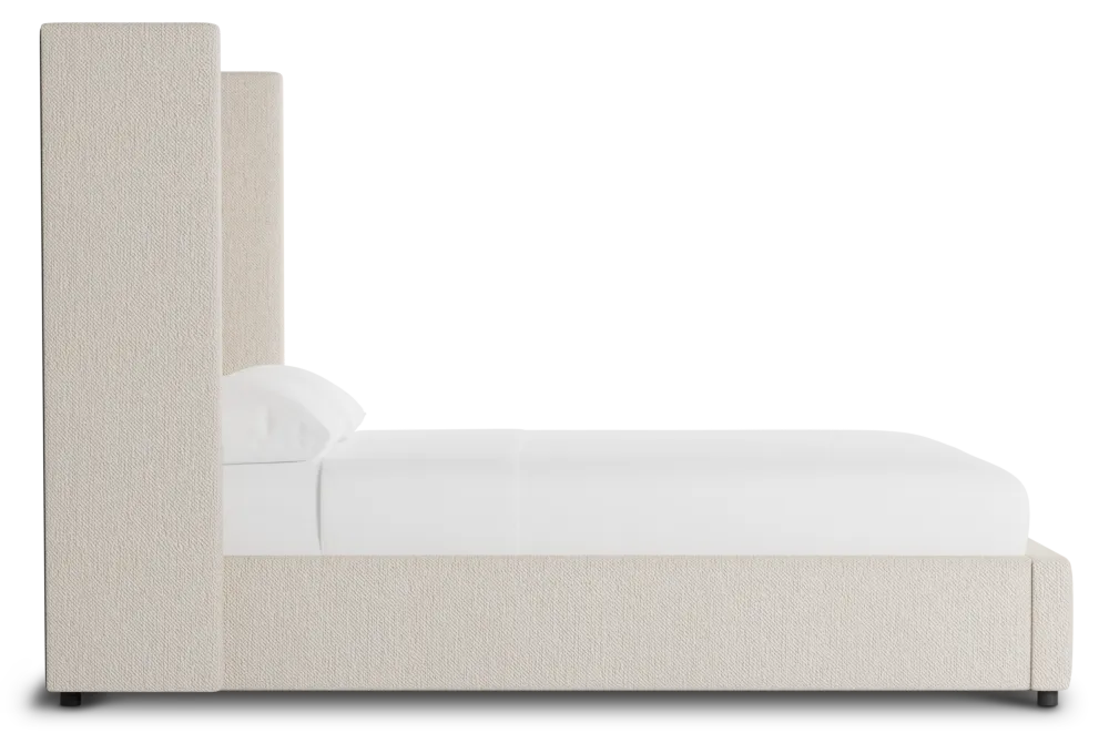 Captiva Revenue Beige 60" Upholstered Shelter Bed