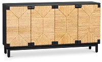 Kate Black Four-door Cabinet