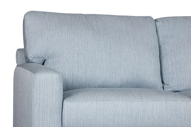Rhodes Light Blue Fabric Large Right Chaise Sectional