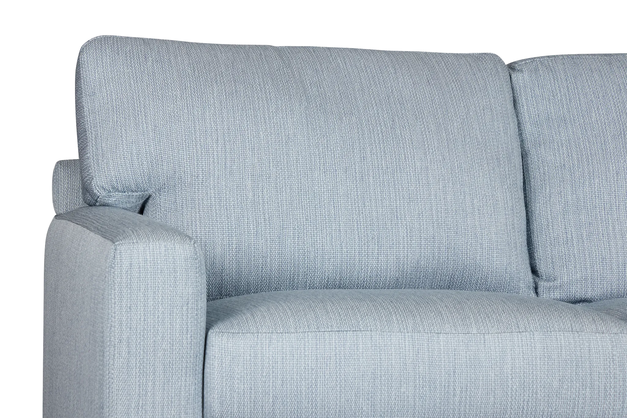 Rhodes Light Blue Fabric Large Right Chaise Sectional