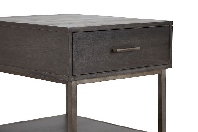 Fulton Dark Tone Wood Rectangular End Table