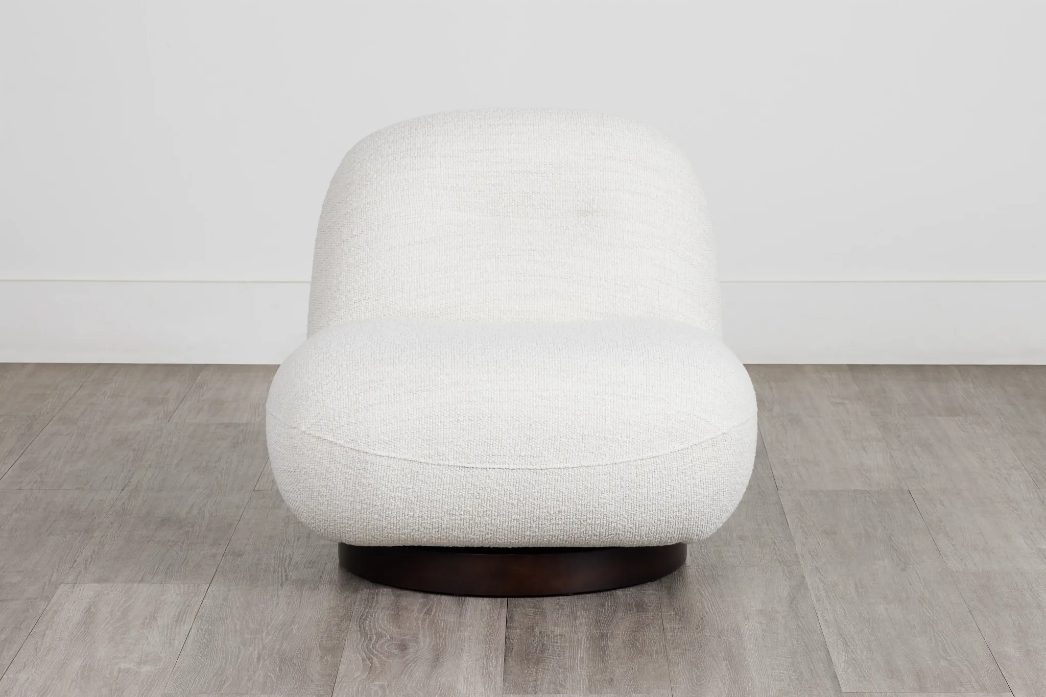 Aaliyah White Fabric Swivel Accent Chair