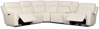 Flexsteel Sterling Ivory Lthr/vinyl Medium Dual Power 2-arm Reclining Sectional
