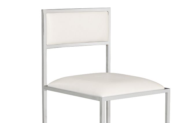 Amalfi White Stnl Steel Upholstered Side Chair
