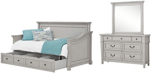 Stoney Gray Daybed Storage Bedroom