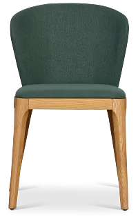 Nomad Dark Green Upholstered Side Chair With Light Tone Legs