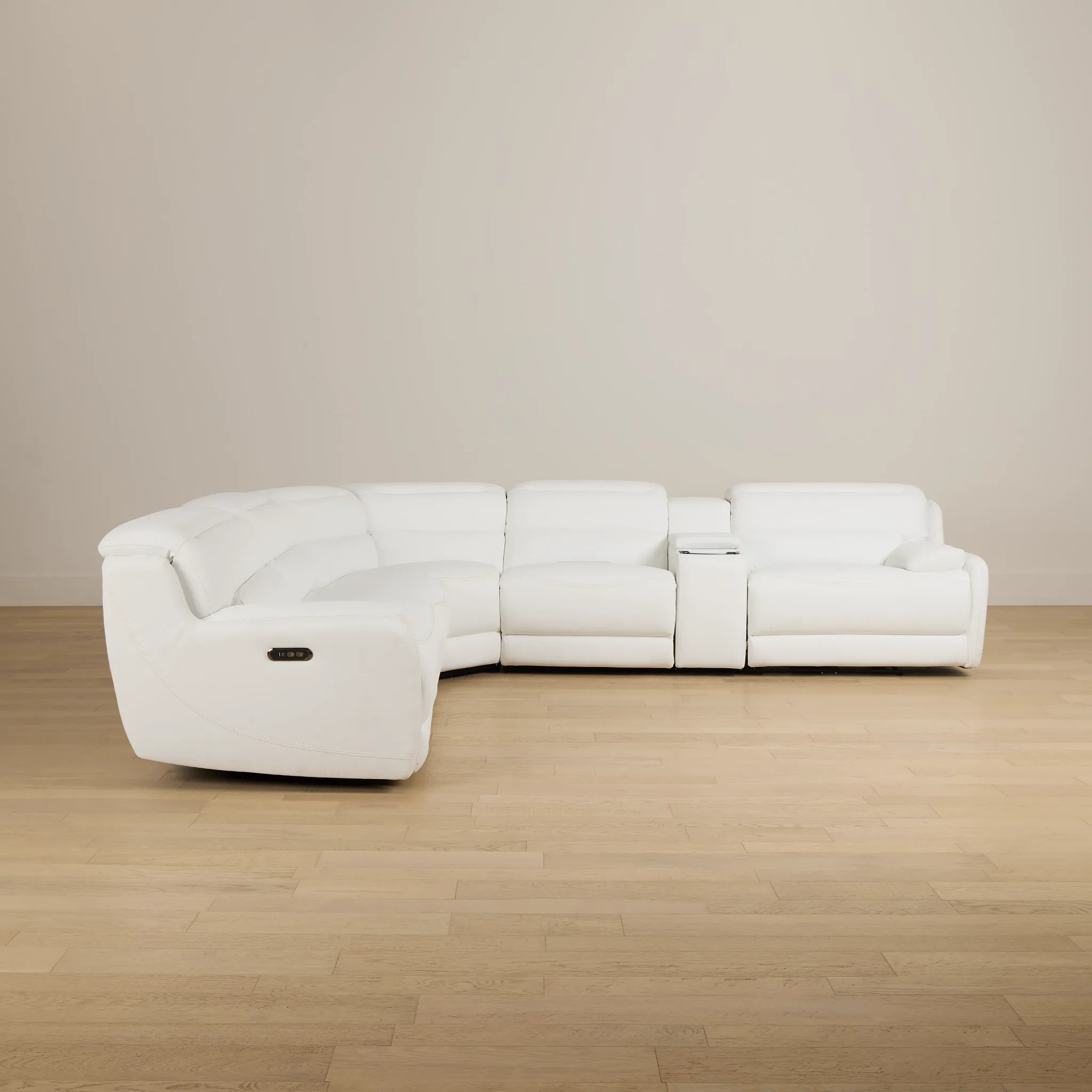 Jett White Micro Medium Dual Power 2-arm Reclining Sectional