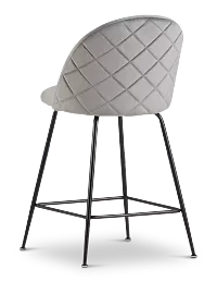 Capri Gray Upholstered 24" Barstools W/black Legs