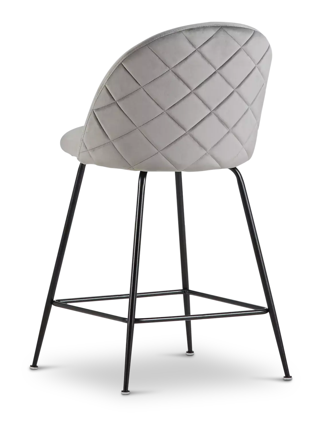 Capri Gray Upholstered 24" Barstools W/black Legs Capri Gray Upholstered 24" Barstools W/black Legs