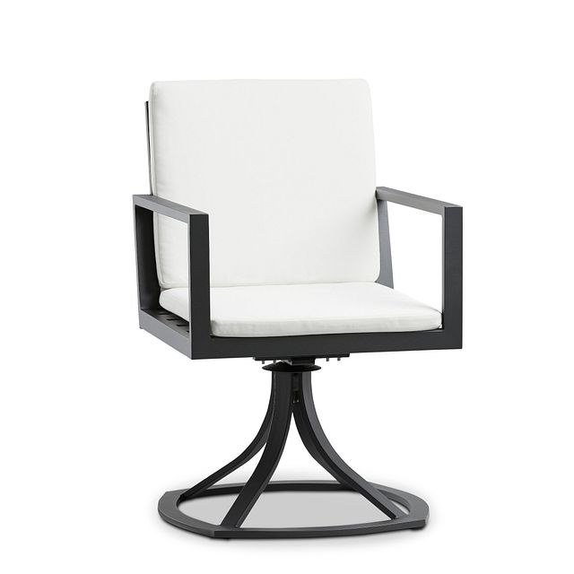 Linear Dark Gray White Swivel Arm Chair (0)