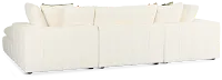 Cruz White Fabric 4-piece Bumper Sectional