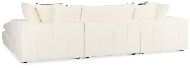 Cruz White Fabric 4-piece Bumper Sectional