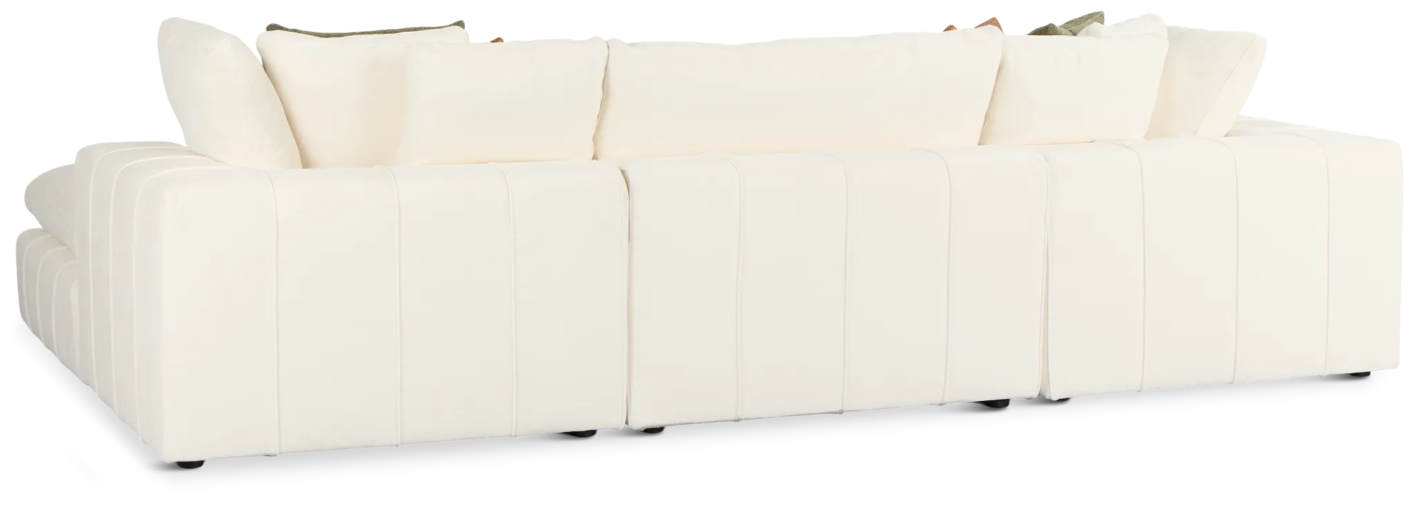 Cruz White Fabric 4-piece Bumper Sectional