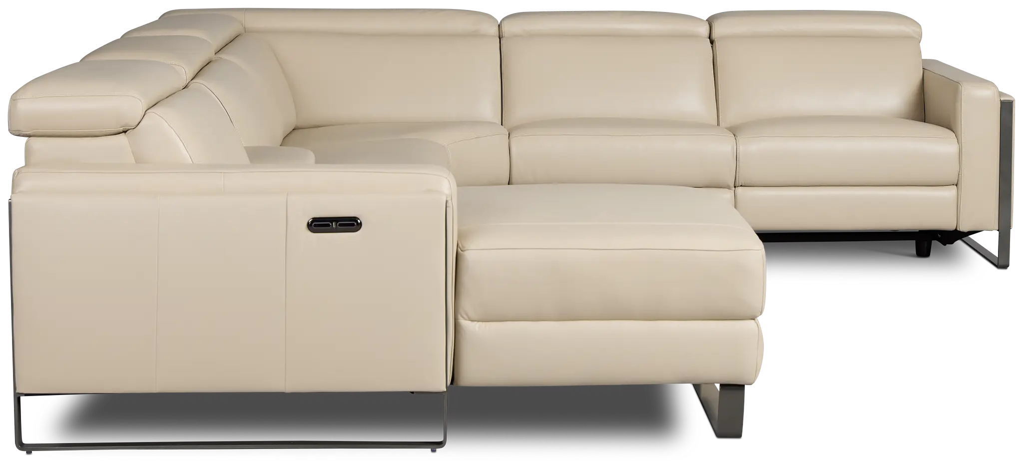 Atlas Taupe Lthr/vinyl Medium Power Reclining Left Chaise Sectional Atlas Taupe Lthr/vinyl Medium Power Reclining Left Chaise Sectional