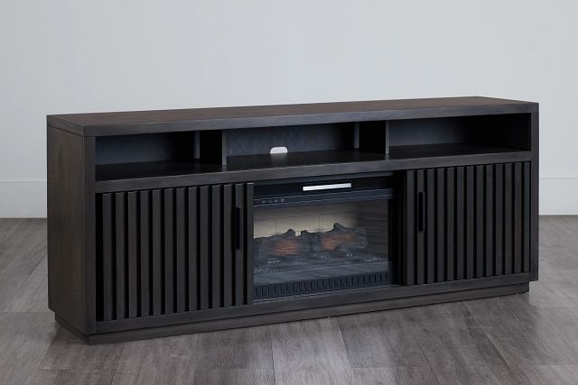 Ithaca Dark Gray 74" Tv Stand With Fireplace Insert (0)