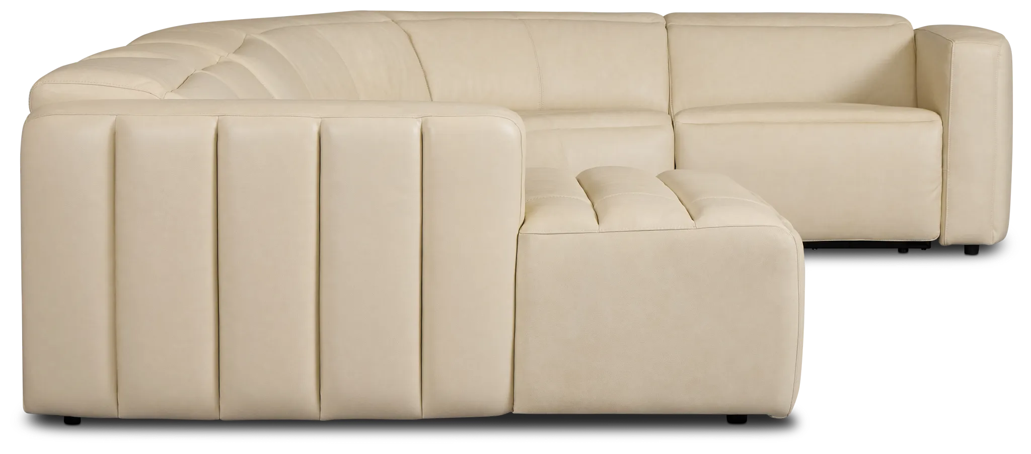 Jace Ivory Lthr/vinyl Small Left Chaise Power Reclining Sectional