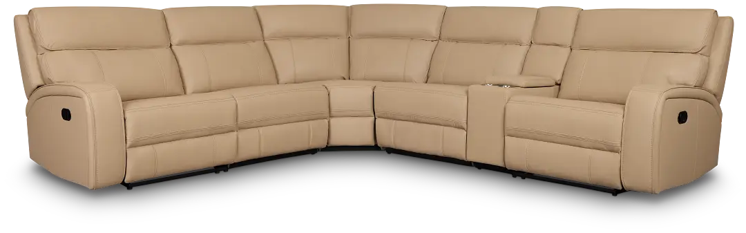 Rhett Taupe Micro Small Two-arm Manually Reclining Sectional Rhett Taupe Micro Small Two-arm Manually Reclining Sectional