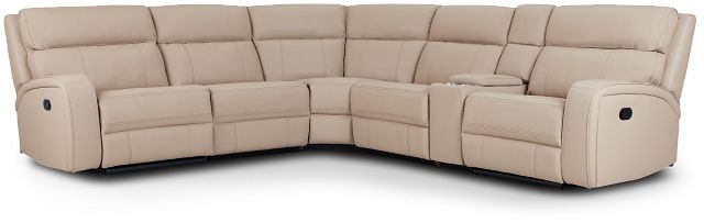 Rhett Taupe Micro Small Two-arm Manually Reclining Sectional (1)