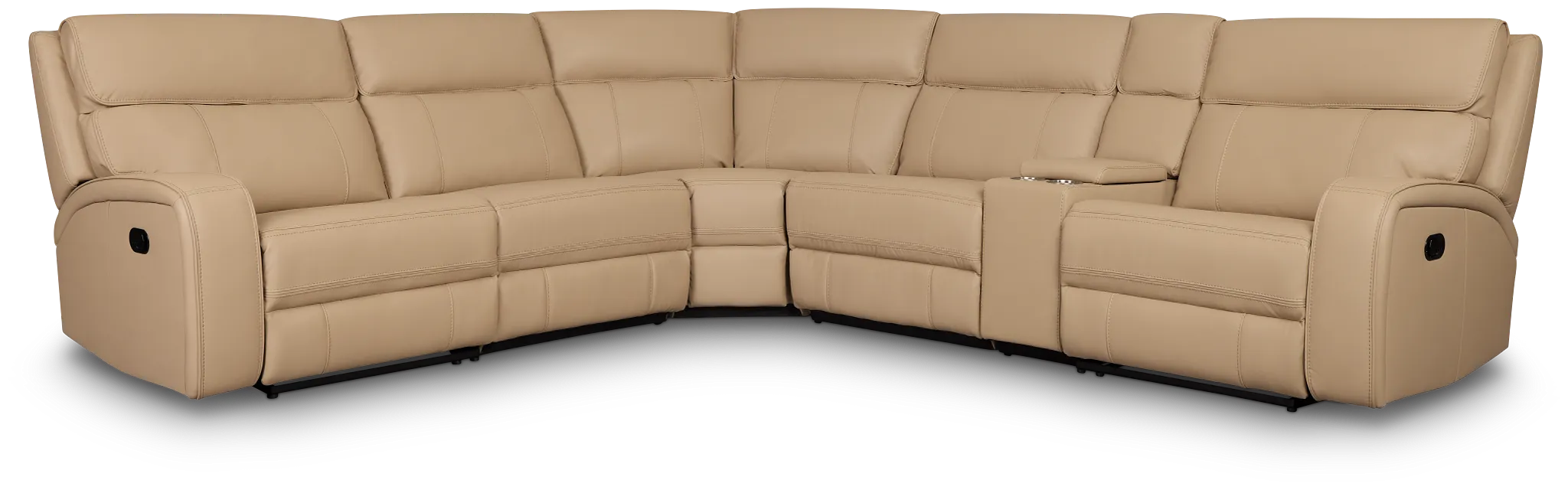 Rhett Taupe Micro Small Two-arm Manually Reclining Sectional