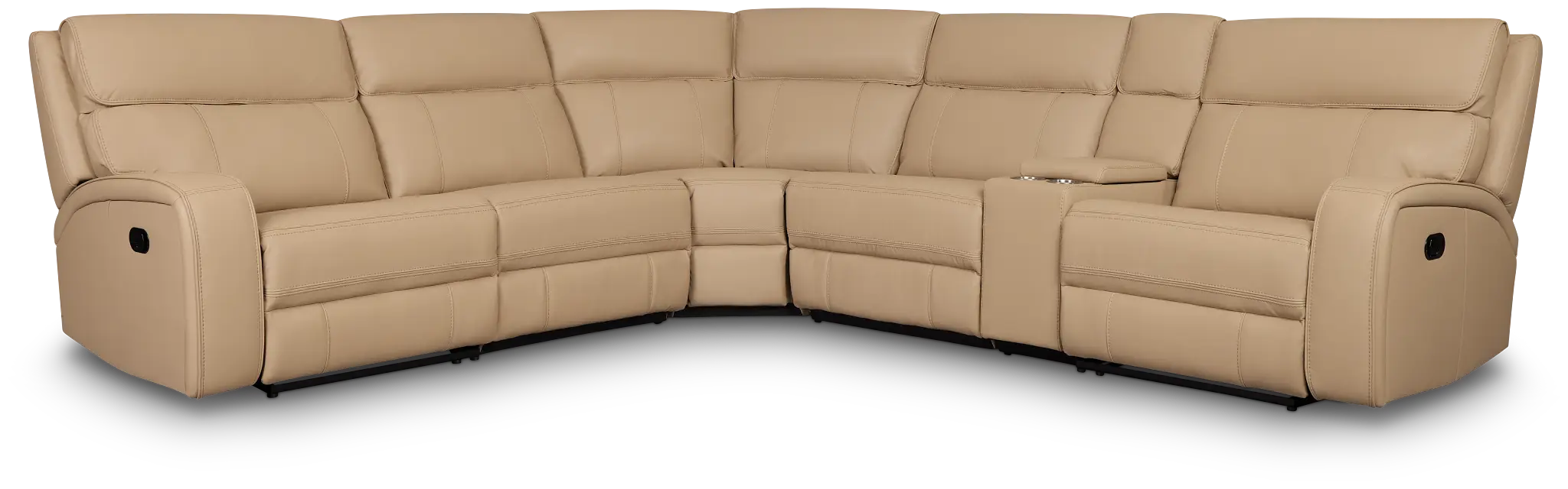 Rhett Taupe Micro Small Two-arm Manually Reclining Sectional Rhett Taupe Micro Small Two-arm Manually Reclining Sectional