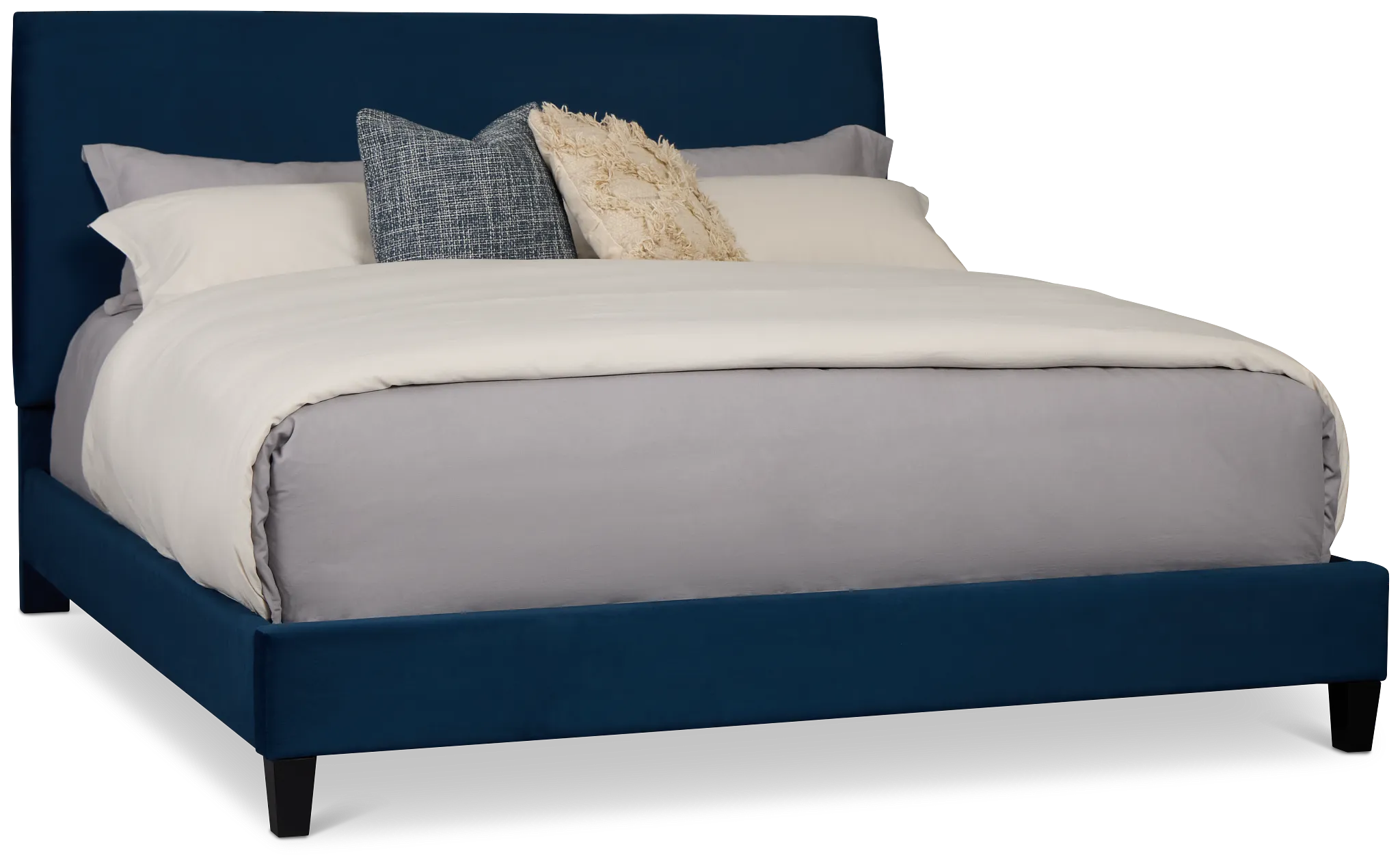 Lucy Dark Blue Uph Platform Bed