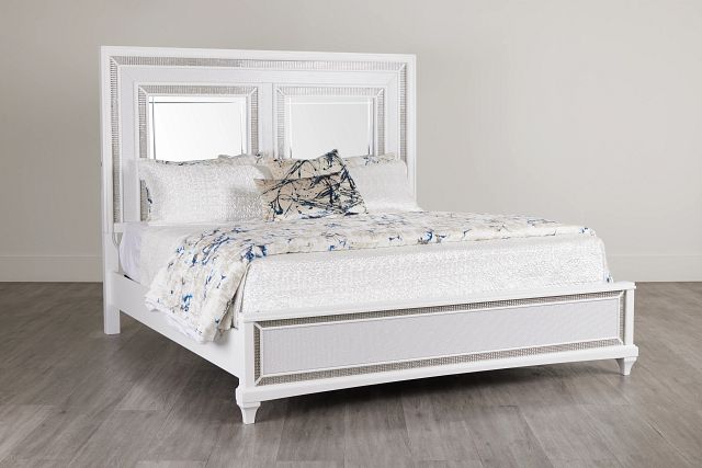 Milan White Panel Bed