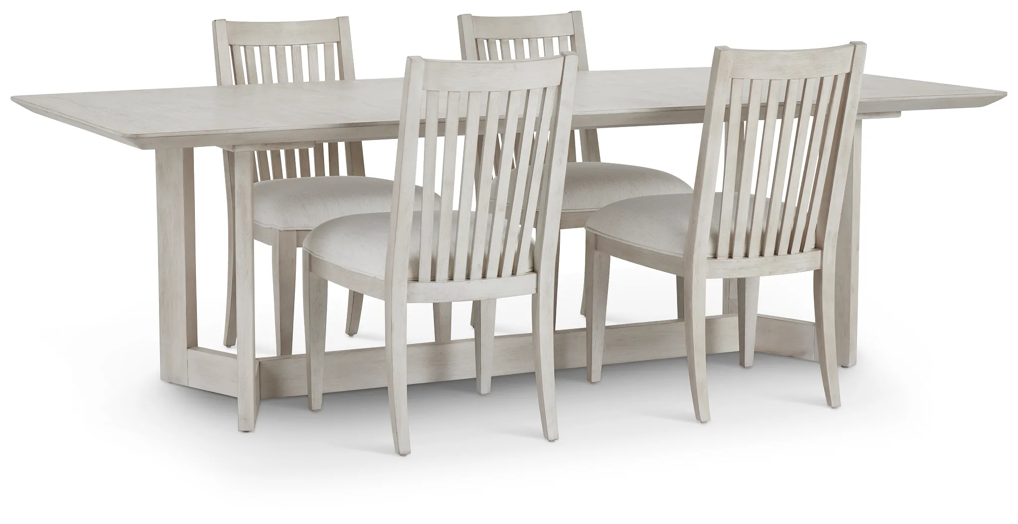 Marseilles Light Tone Rect Table & 4 Slat Chairs