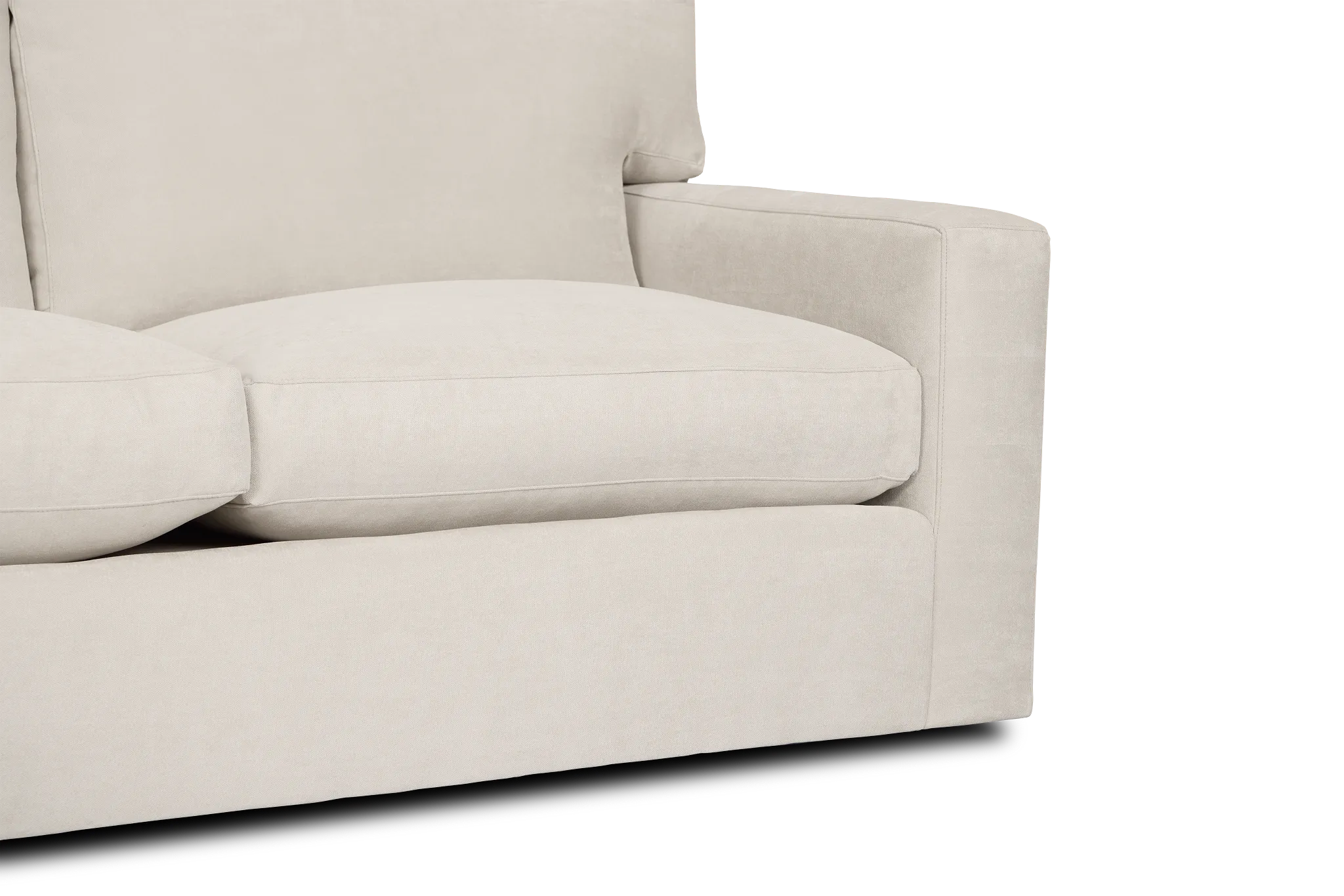 Hudson Beige Fabric Small Left Chaise Sectional