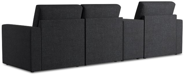 Citymod Dark Gray Fabric Small Left Chaise Sectional With Media Console