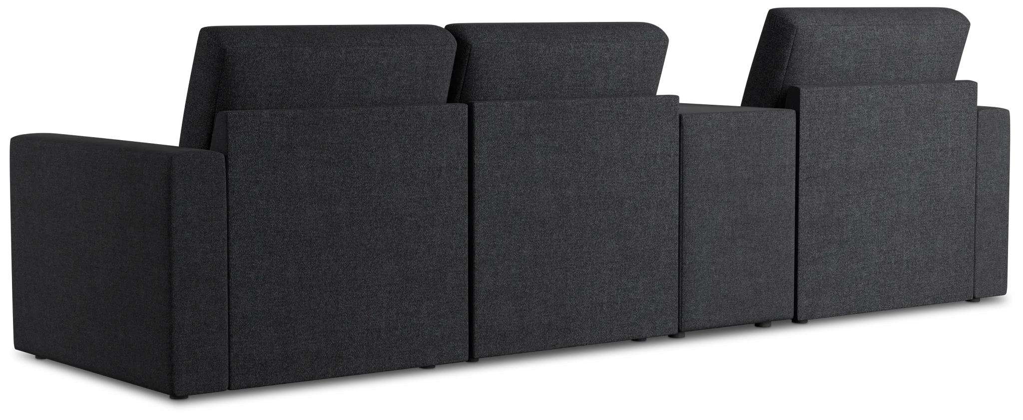 Citymod Dark Gray Fabric Small Left Chaise Sectional With Media Console