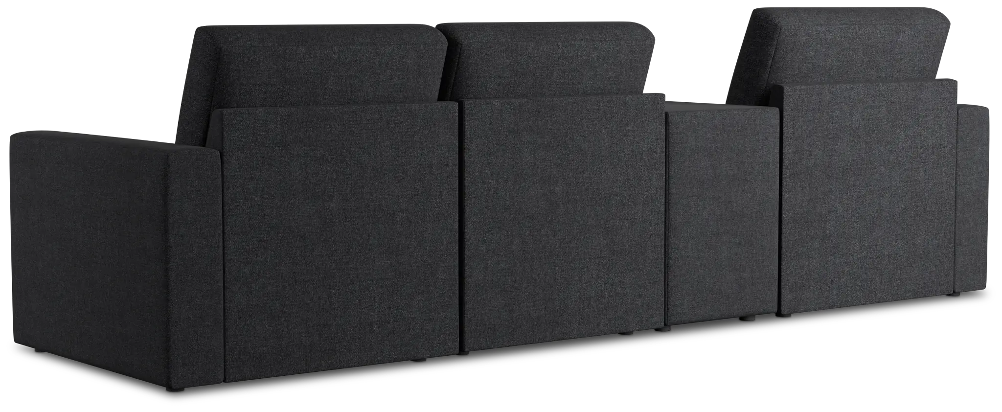 Citymod Dark Gray Fabric Small Left Chaise Sectional With Media Console Citymod Dark Gray Fabric Small Left Chaise Sectional With Media Console