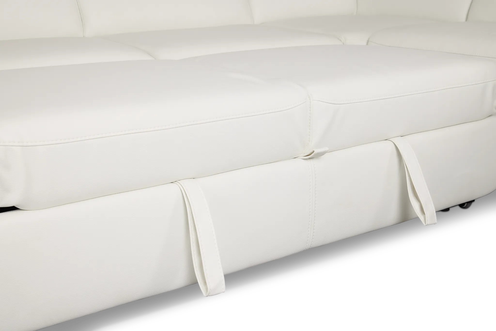 Melody White Storage Medium Left Power Reclining Chaise Sleeper Sect
