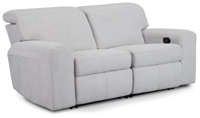 Callum Light Gray Fabric Reclining Sofa