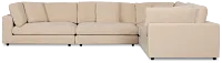 Lounge Light Beige Fabric 2-arm Left Facing Sectional