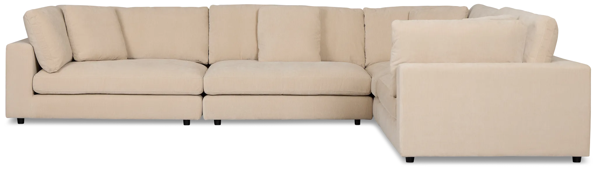 Lounge Light Beige Fabric 2-arm Left Facing Sectional