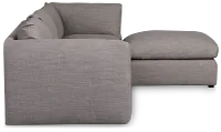 Serena Gray Fabric 4-piece Right Facing Bumper Sectional