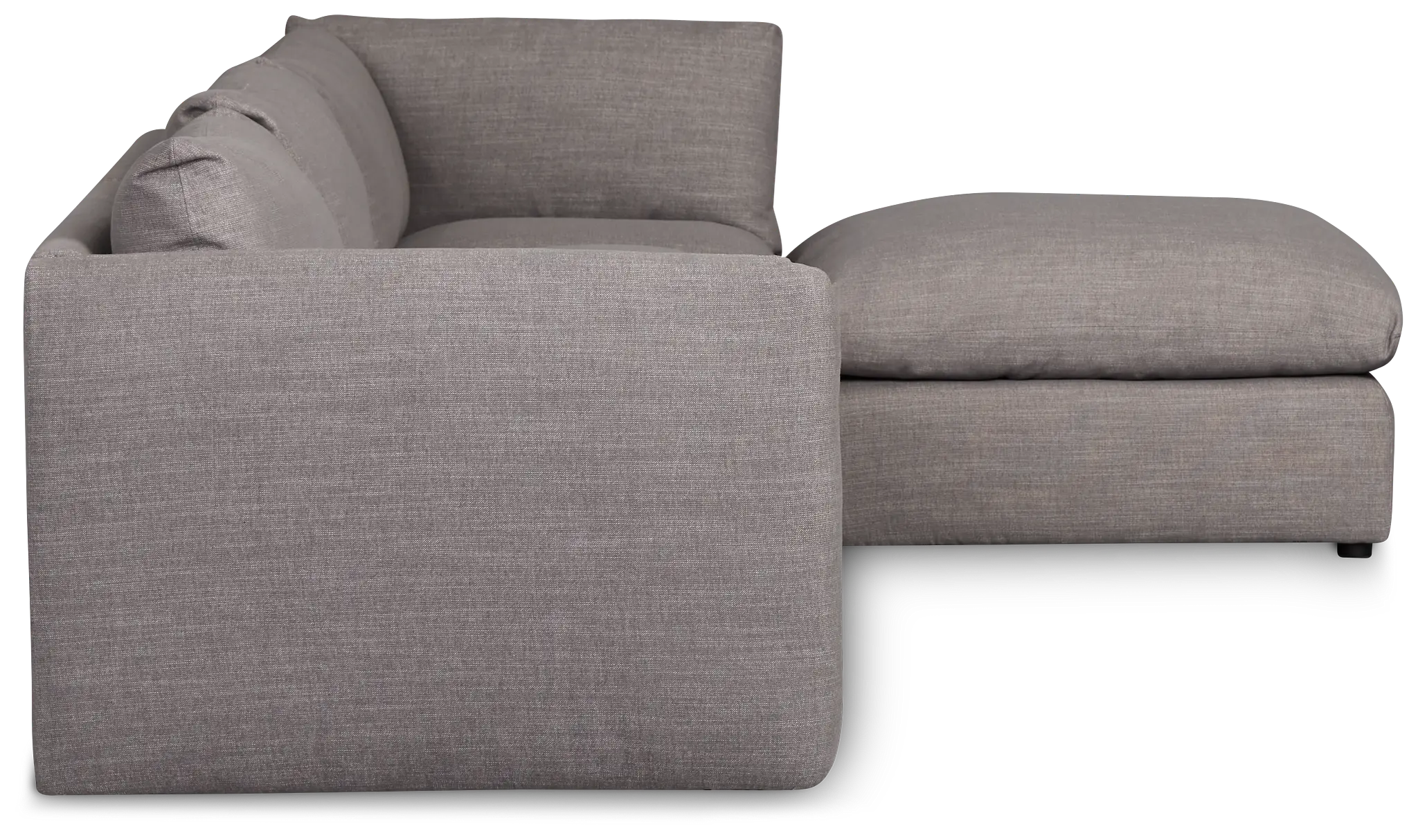 Serena Gray Fabric 4-piece Right Facing Bumper Sectional Serena Gray Fabric 4-piece Right Facing Bumper Sectional