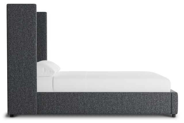Captiva Delray Dark Gray 60" Upholstered Shelter Bed